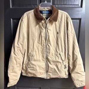 Vintage Polo by Ralph Lauren Khaki Jacket/Coat Plaid Flannel Lining Men’s Size L
